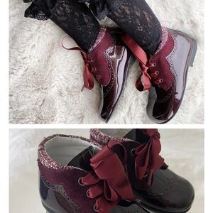 Chic Burgundy Kids Dress Shoes